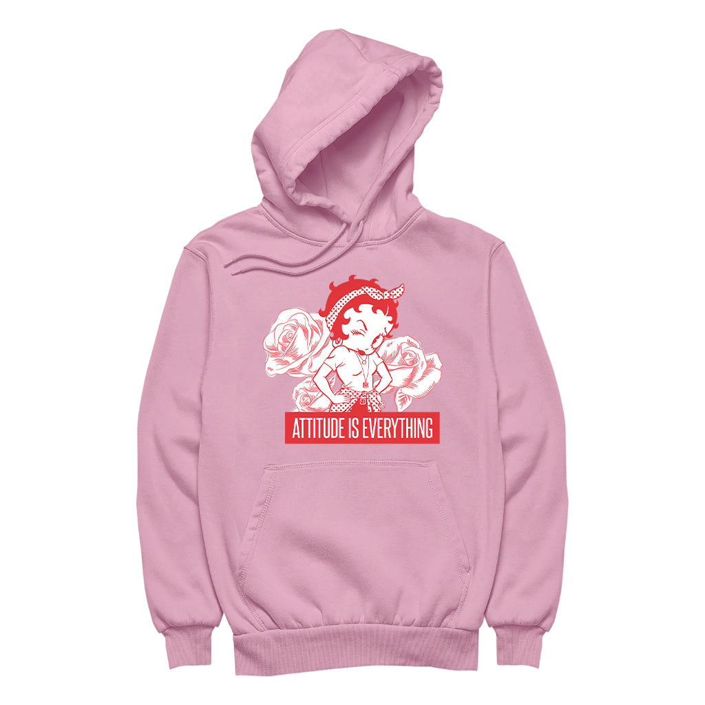 Betty Boop Attitude Is Everything Roses Women's Hooded Sweatshirt-Betty Boop Shop