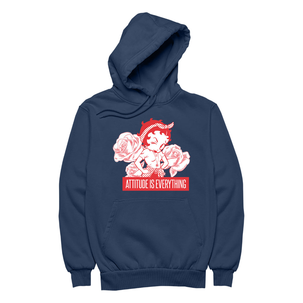 Betty Boop Attitude Is Everything Roses Women's Hooded Sweatshirt-Betty Boop Shop