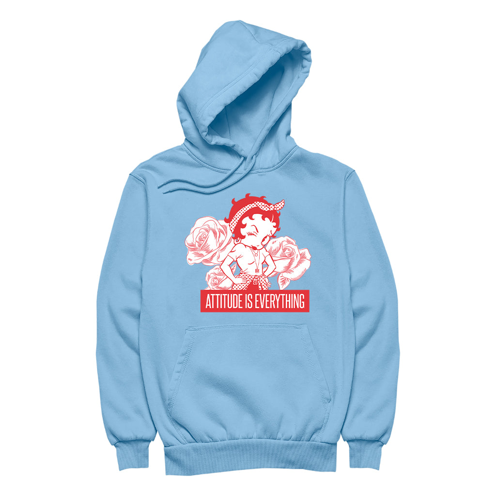 Betty Boop Attitude Is Everything Roses Women's Hooded Sweatshirt-Betty Boop Shop