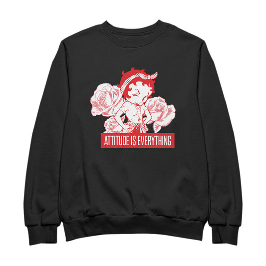 Betty Boop Attitude Is Everything Roses Women's Sweatshirt