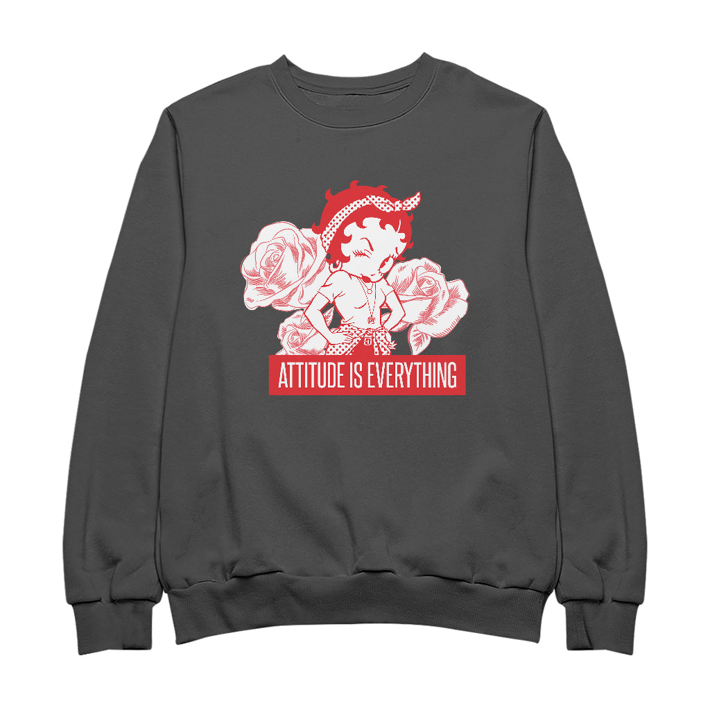 Betty Boop Attitude Is Everything Roses Women's Sweatshirt-Betty Boop Shop