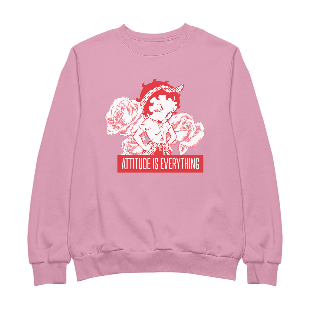 Betty Boop Attitude Is Everything Roses Women's Sweatshirt-Betty Boop Shop
