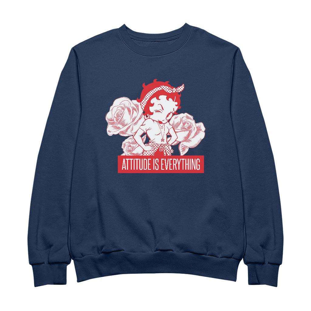Betty Boop Attitude Is Everything Roses Women's Sweatshirt-Betty Boop Shop