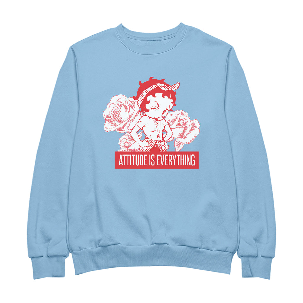 Betty Boop Attitude Is Everything Roses Women's Sweatshirt-Betty Boop Shop