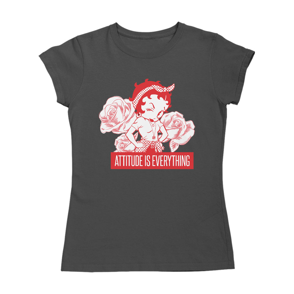 Betty Boop Attitude Is Everything Roses Women's T-Shirt-Betty Boop Shop