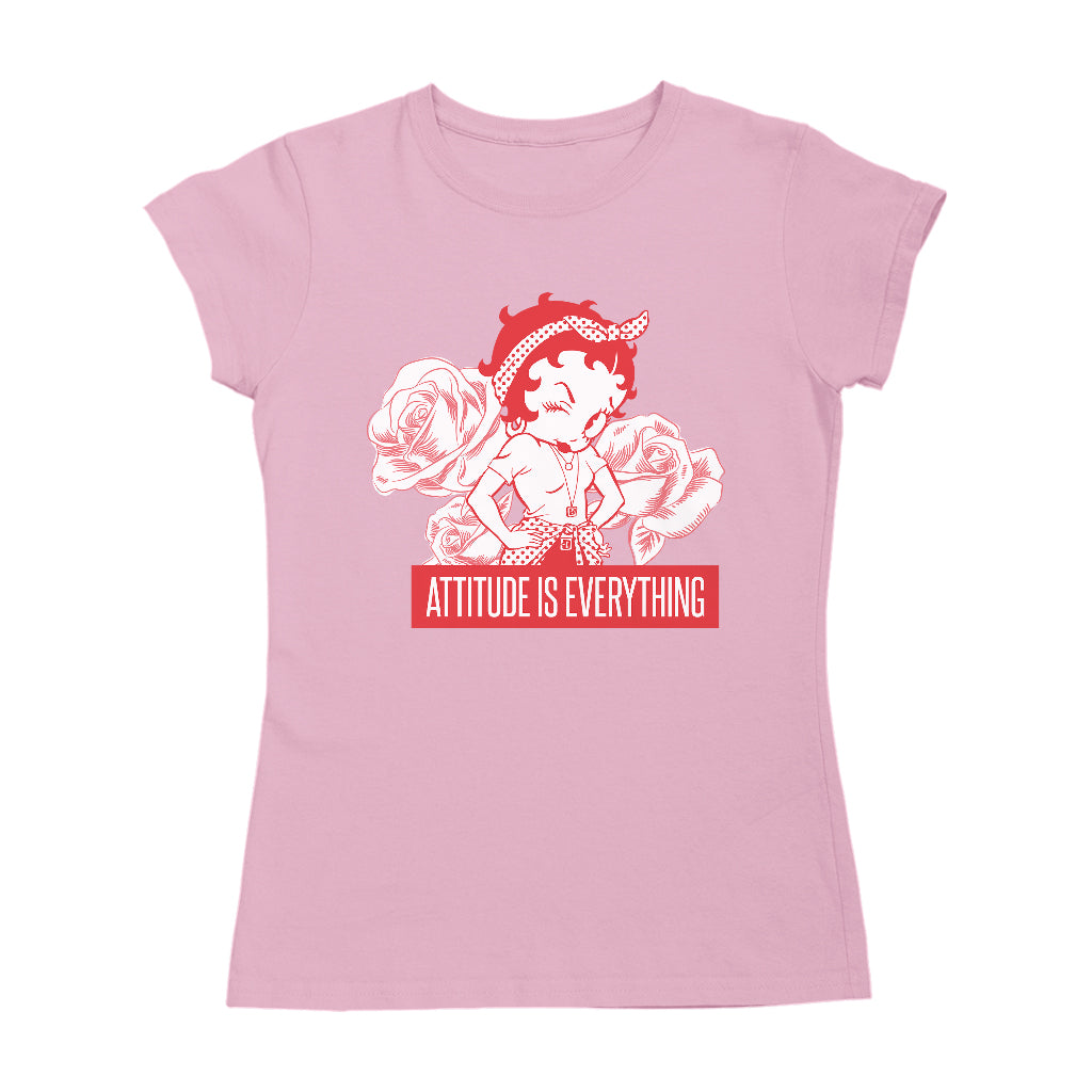 Betty Boop Attitude Is Everything Roses Women's T-Shirt-Betty Boop Shop