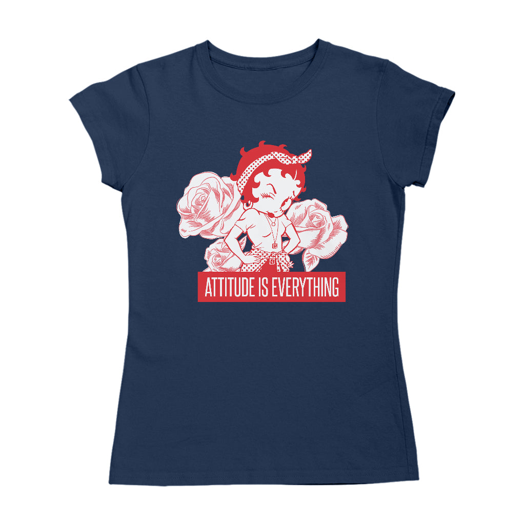 Betty Boop Attitude Is Everything Roses Women's T-Shirt-Betty Boop Shop