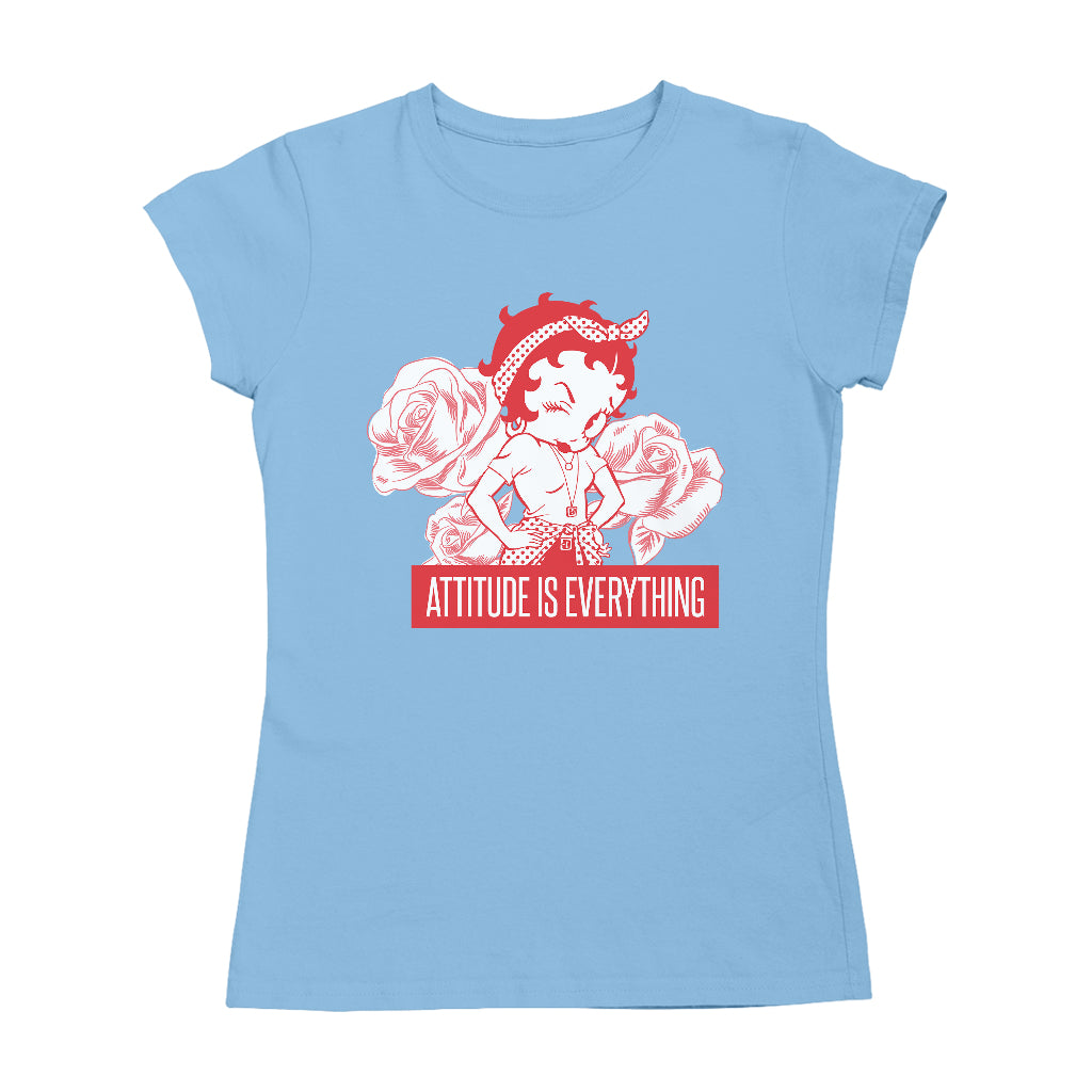 Betty Boop Attitude Is Everything Roses Women's T-Shirt-Betty Boop Shop