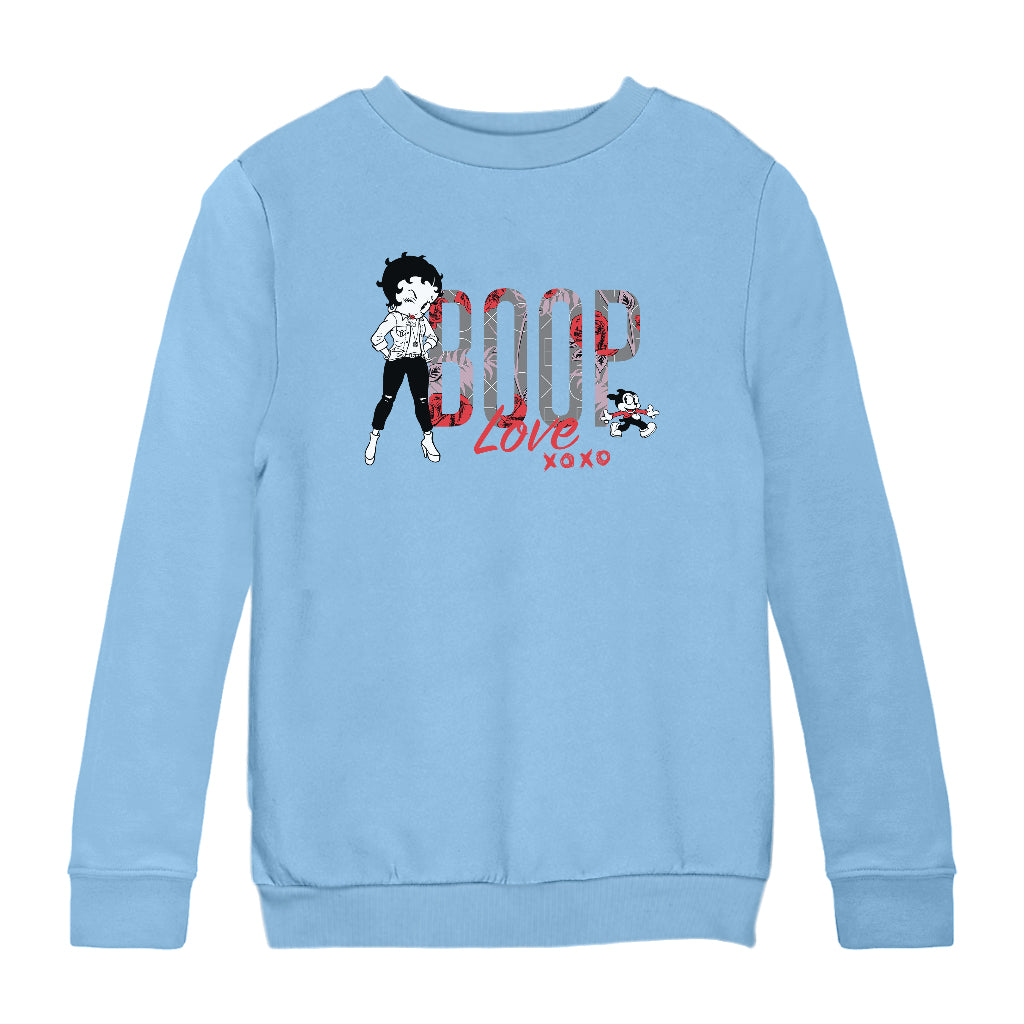 Betty Boop Love XOXO Bimbo Kids Sweatshirt-Betty Boop Shop