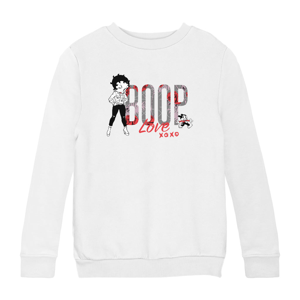 Betty Boop Love XOXO Bimbo Kids Sweatshirt-Betty Boop Shop