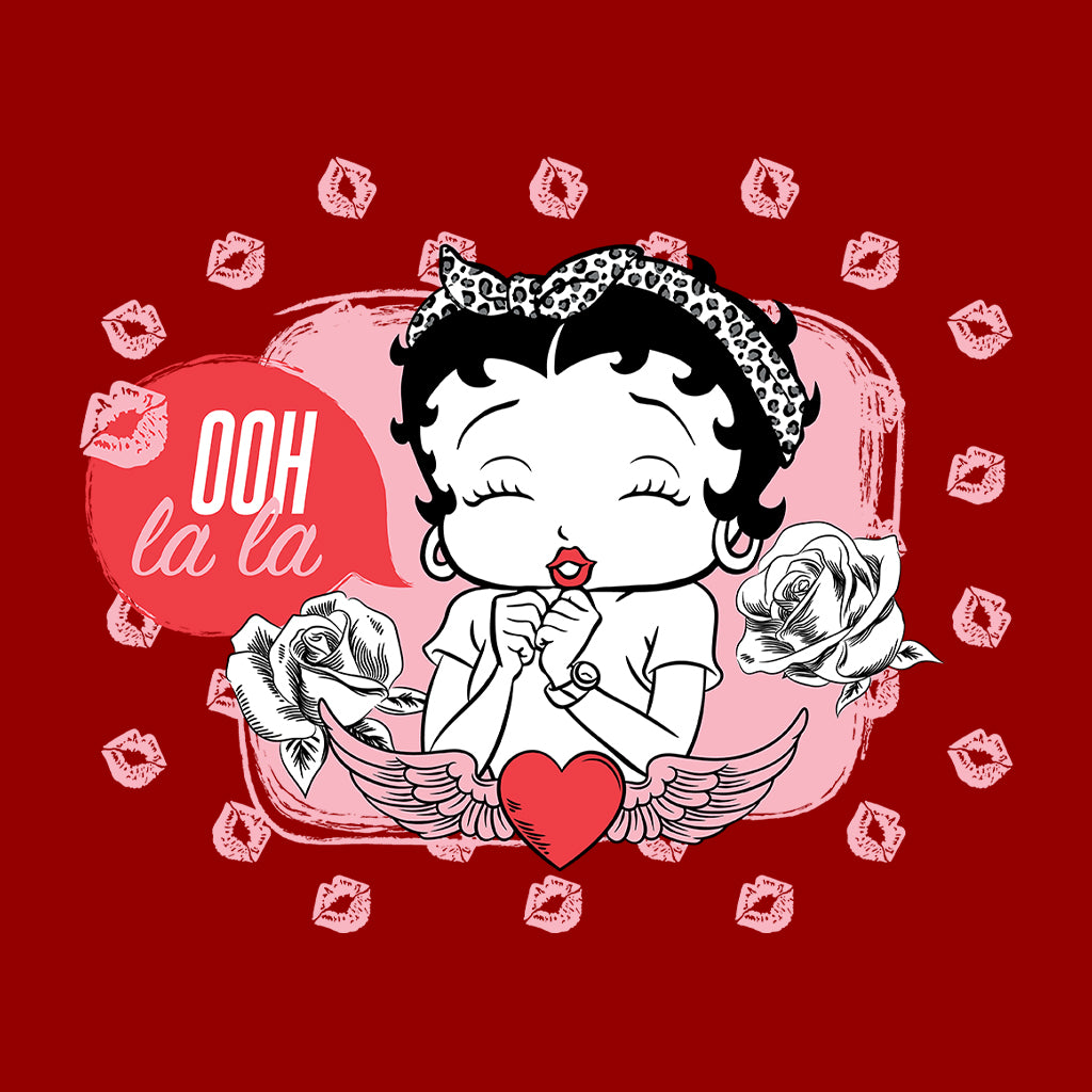Betty Boop Ooh La La Lipstick Kisses Women's Hooded Sweatshirt-Betty Boop Shop