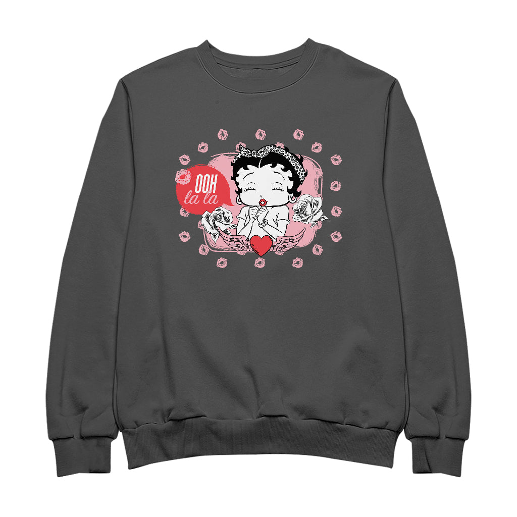 Betty Boop Ooh La La Lipstick Kisses Women's Sweatshirt-Betty Boop Shop