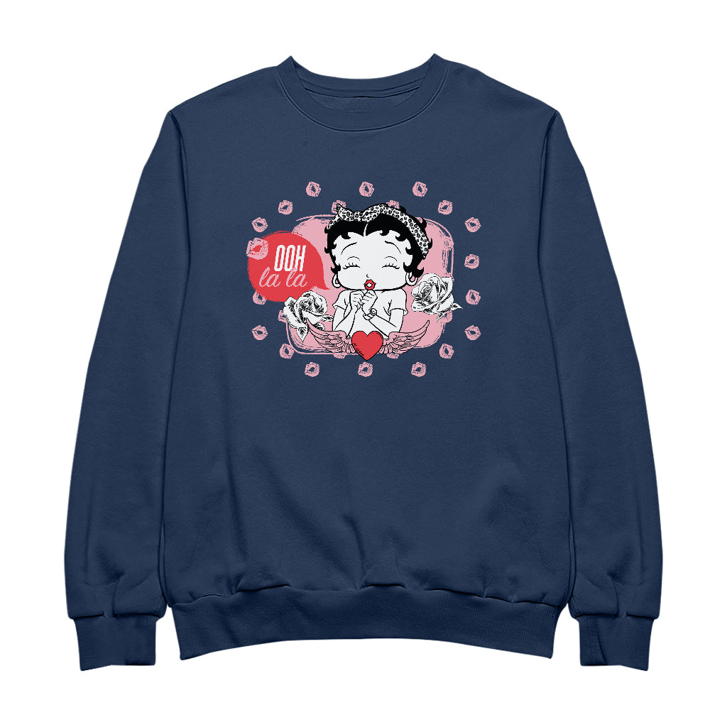 Betty Boop Ooh La La Lipstick Kisses Women's Sweatshirt