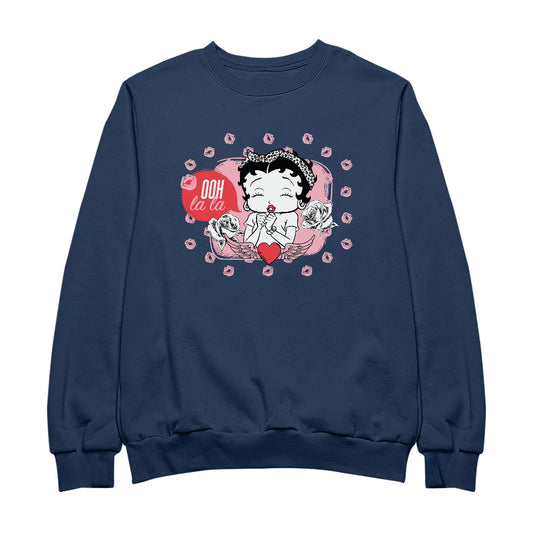 Betty Boop Ooh La La Lipstick Kisses Women's Sweatshirt