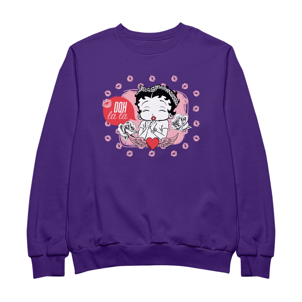 Betty Boop Ooh La La Lipstick Kisses Women's Sweatshirt-Betty Boop Shop