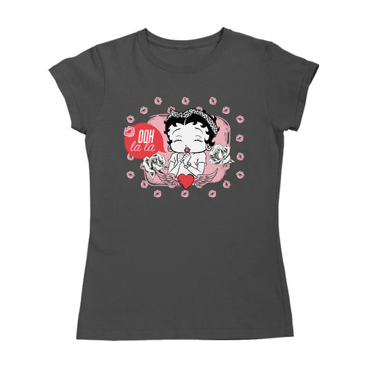 Betty Boop Ooh La La Lipstick Kisses Women's T-Shirt