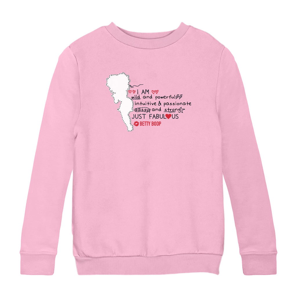 Betty Boop I Am Just Fabulous Kids Sweatshirt