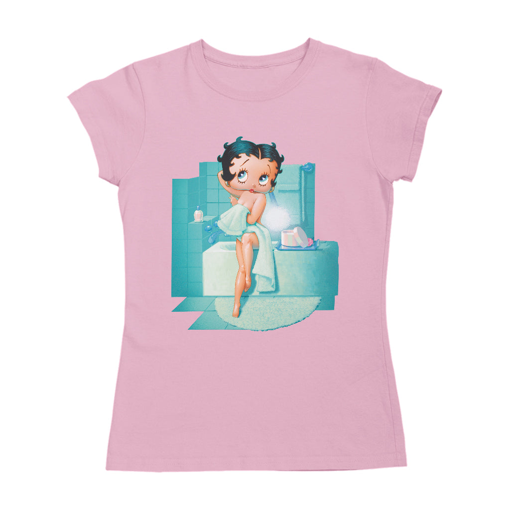 Betty Boop Pin-Up Bath Scene Women's T-Shirt-Betty Boop Shop