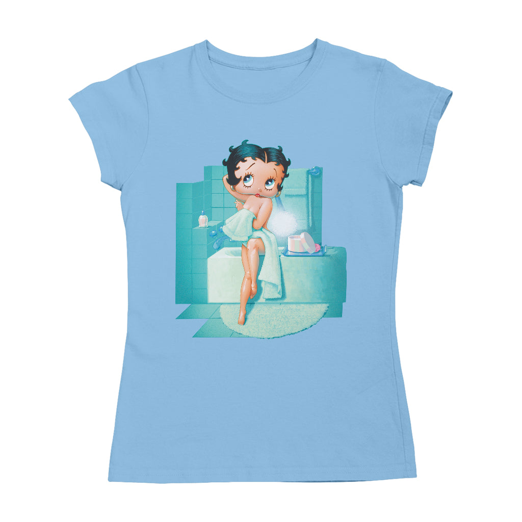 Betty Boop Pin-Up Bath Scene Women's T-Shirt-Betty Boop Shop