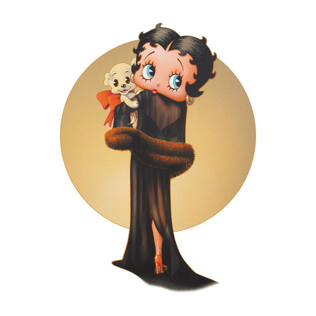 Betty Boop Pin-Up Night Gown With Pudgy Women's Hooded Sweatshirt-Betty Boop Shop