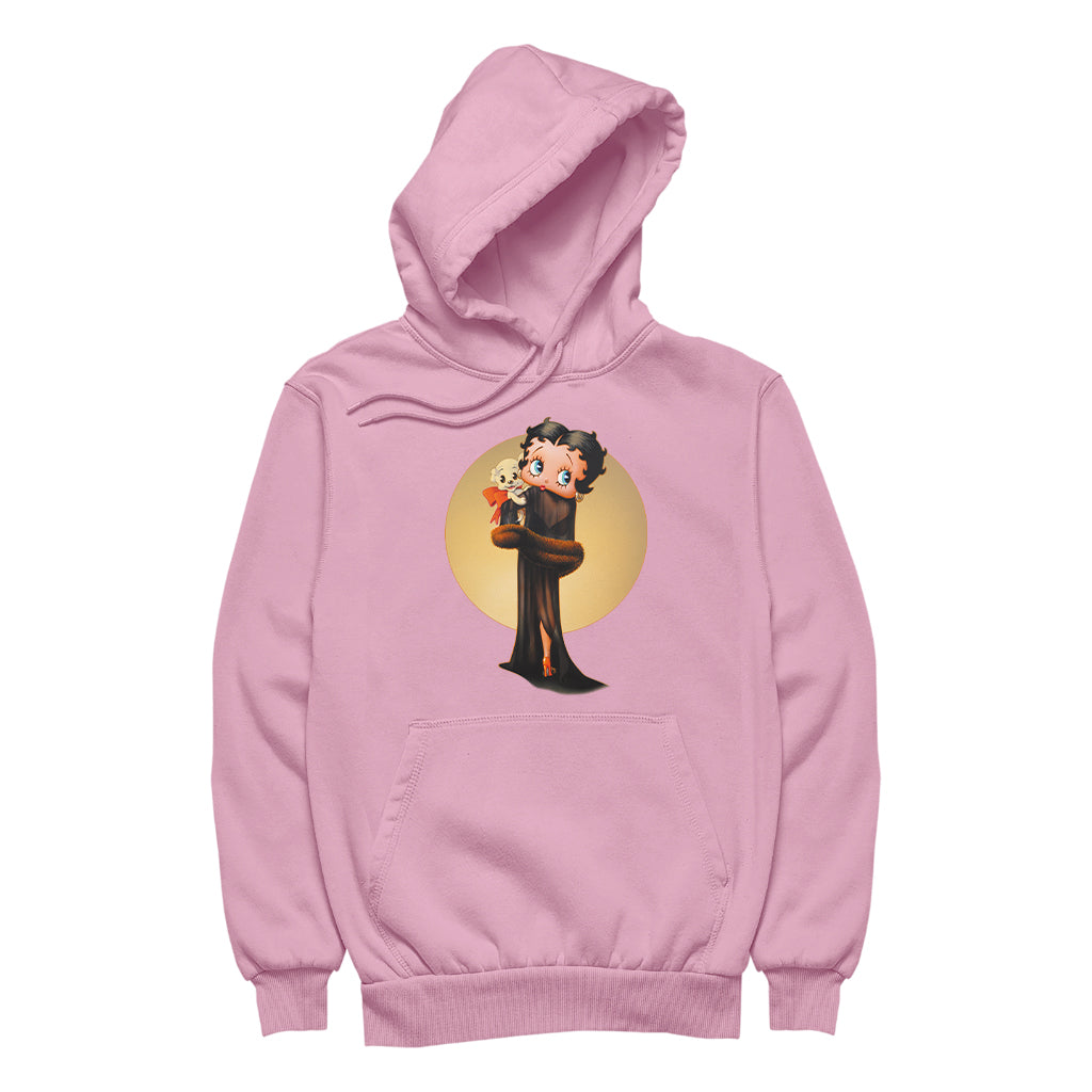 Betty Boop Pin-Up Night Gown With Pudgy Women's Hooded Sweatshirt-Betty Boop Shop