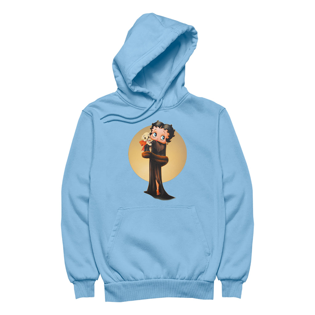 Betty Boop Pin-Up Night Gown With Pudgy Women's Hooded Sweatshirt-Betty Boop Shop