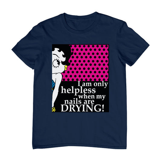 Betty Boop I Am Only Helpless When My Nails Are Drying Men's T-Shirt