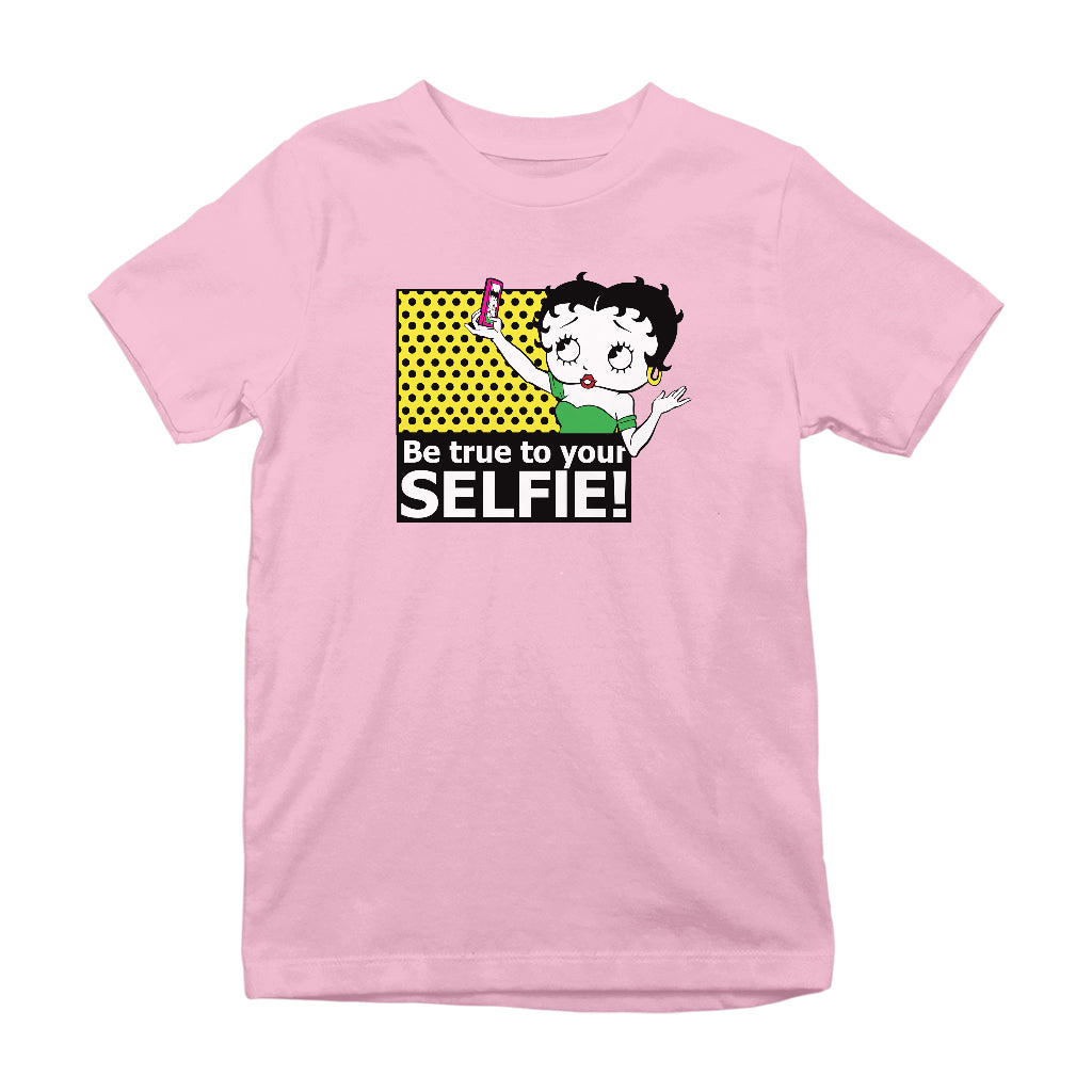 Betty Boop Be True To Your Selfie Kids T-Shirt