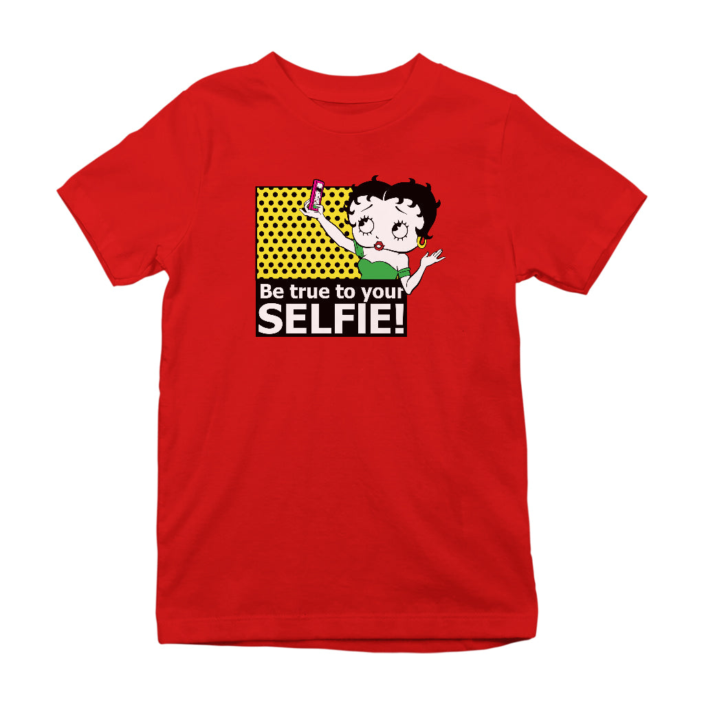 Betty Boop Be True To Your Selfie Kids T-Shirt