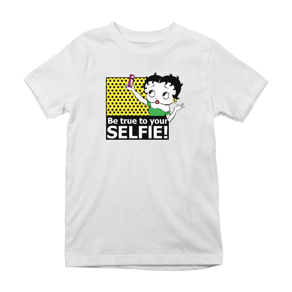 Betty Boop Be True To Your Selfie Kids T-Shirt