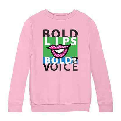 Betty Boop Bold Lips Bold Voice Pop Art Kids Sweatshirt