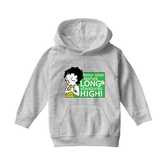 Betty Boop Keep Your Lashes Long & Standards High! Kids Hooded Sweatshirt