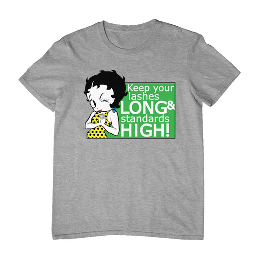 Betty Boop Keep Your Lashes Long & Standards High! Men's T-Shirt