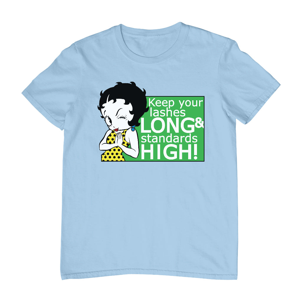 Betty Boop Keep Your Lashes Long & Standards High! Men's T-Shirt
