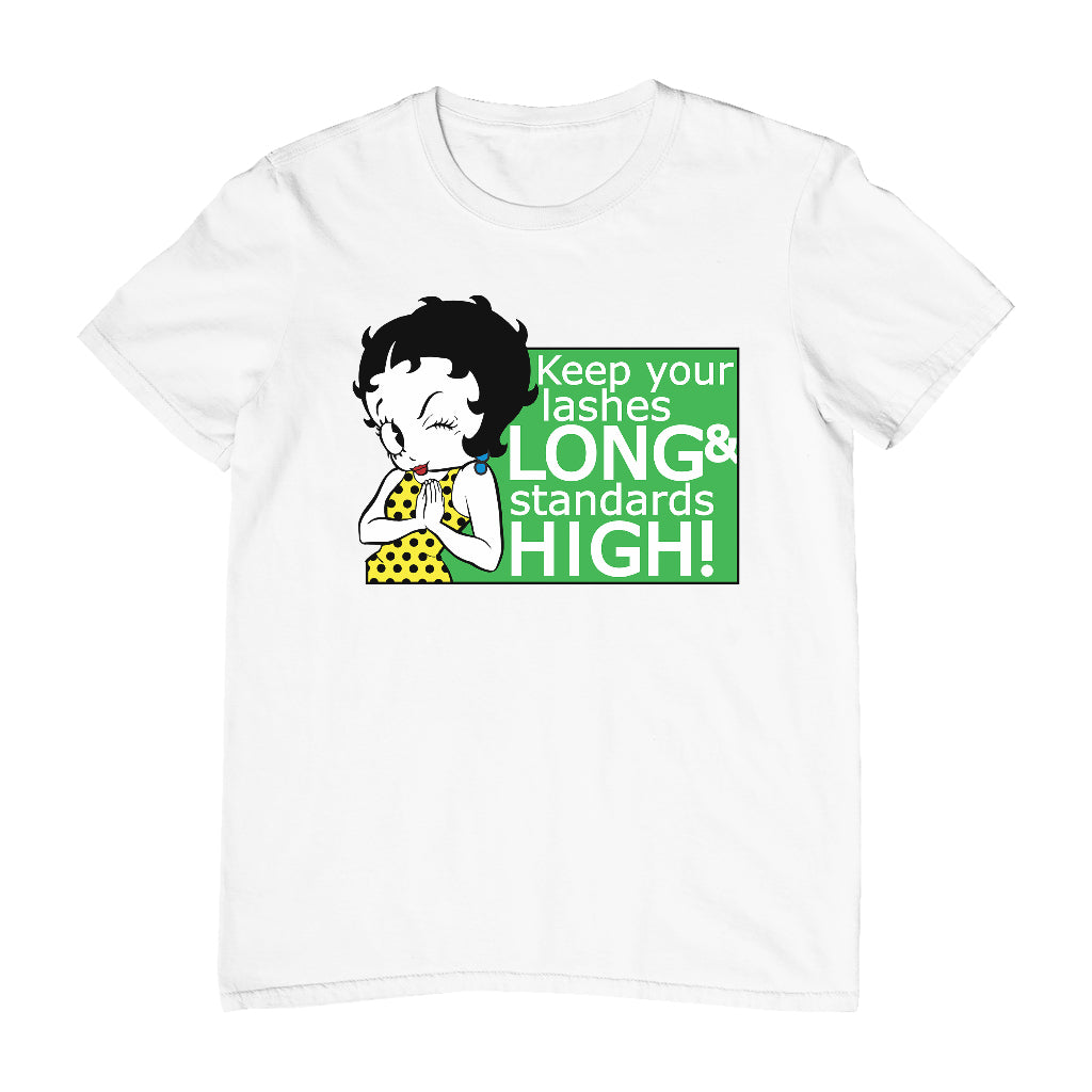 Betty Boop Keep Your Lashes Long & Standards High! Men's T-Shirt
