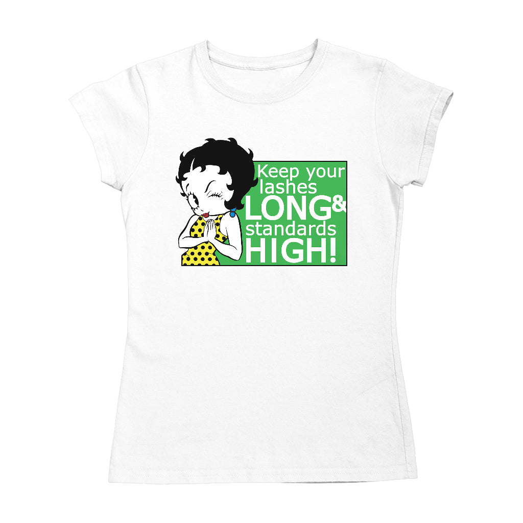 Betty Boop Keep Your Lashes Long & Standards High! Women's T-Shirt