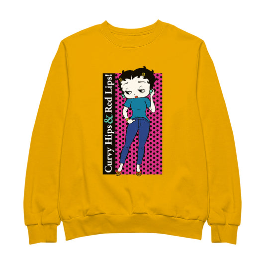 Betty Boop Curvy Hips & Red Lips! Men's Sweatshirt