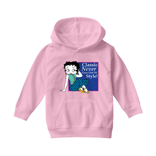 Betty Boop Classic Never Goes Out Of Style! Kids Hooded Sweatshirt