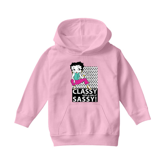 Betty Boop Classy With A Side Of Sassy! Kids Hooded Sweatshirt