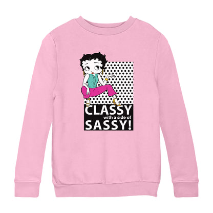 Betty Boop Classy With A Side Of Sassy! Kids Sweatshirt