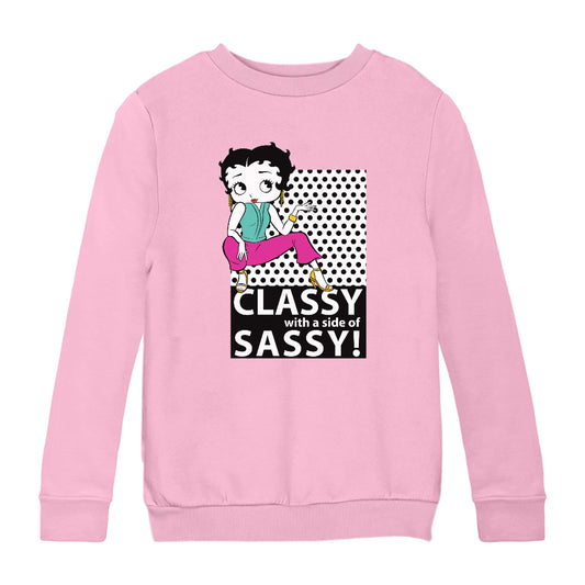 Betty Boop Classy With A Side Of Sassy! Kids Sweatshirt