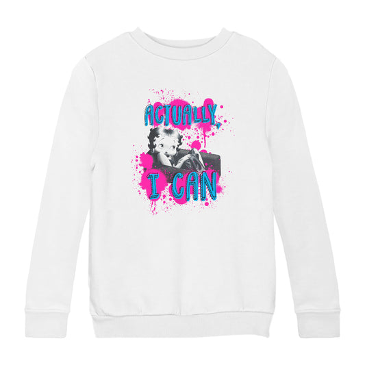 Betty Boop Actually, I Can Paint Splatter Kids Sweatshirt