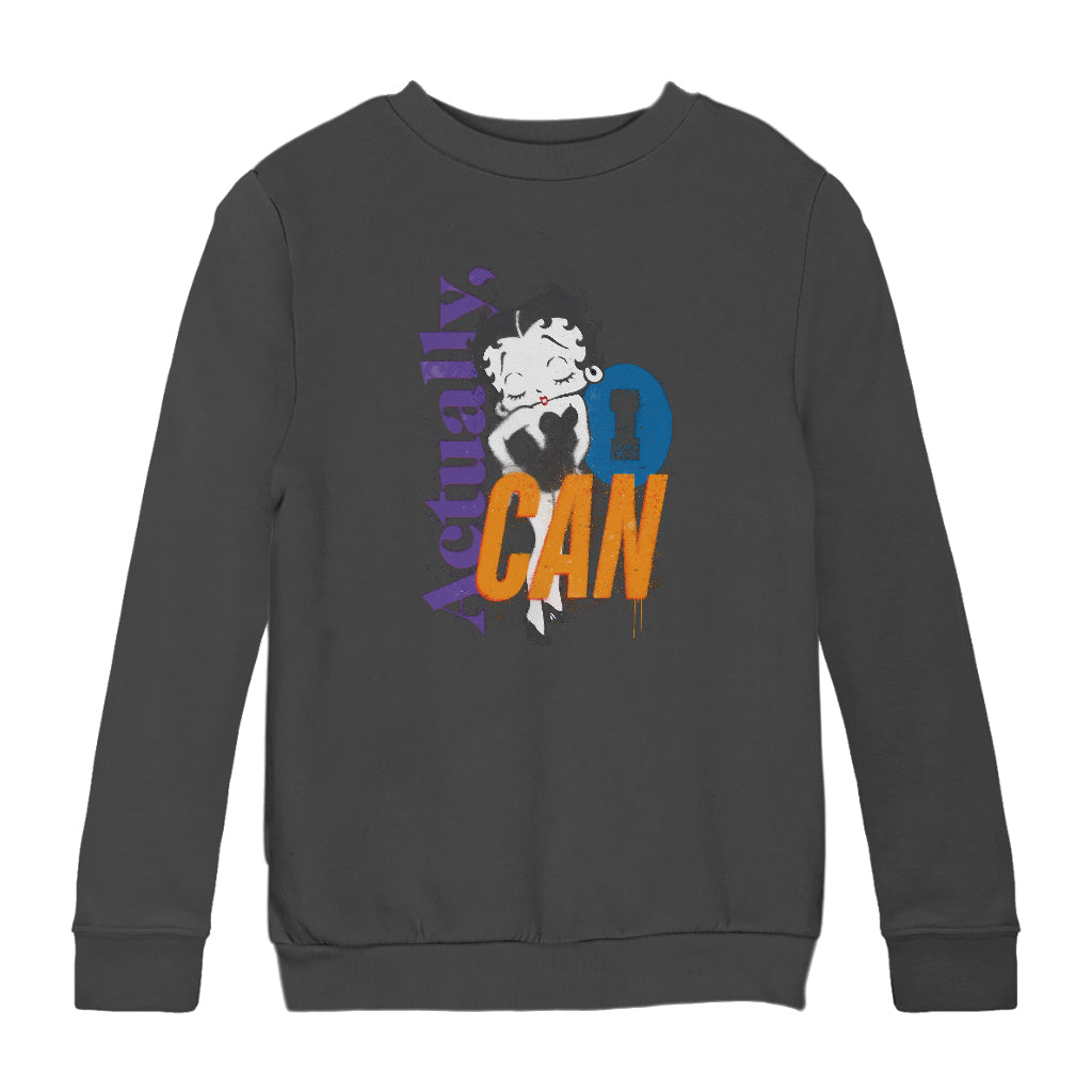 Betty Boop Actually, I Can Spray Paint Stencil Style Kids Sweatshirt