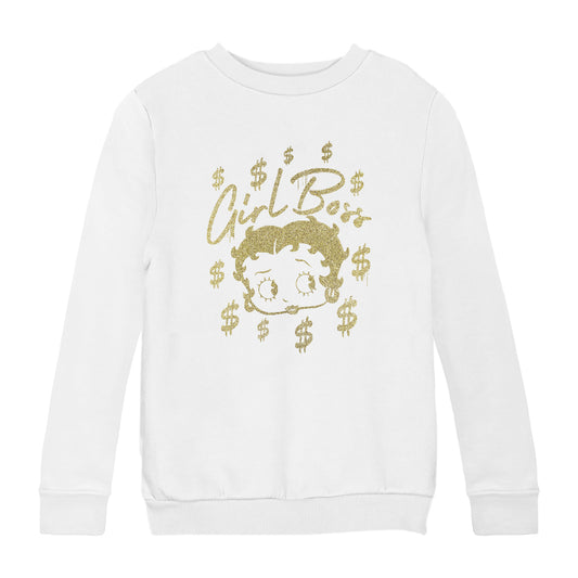 Betty Boop Girl Boss Dollar Signs Kids Sweatshirt