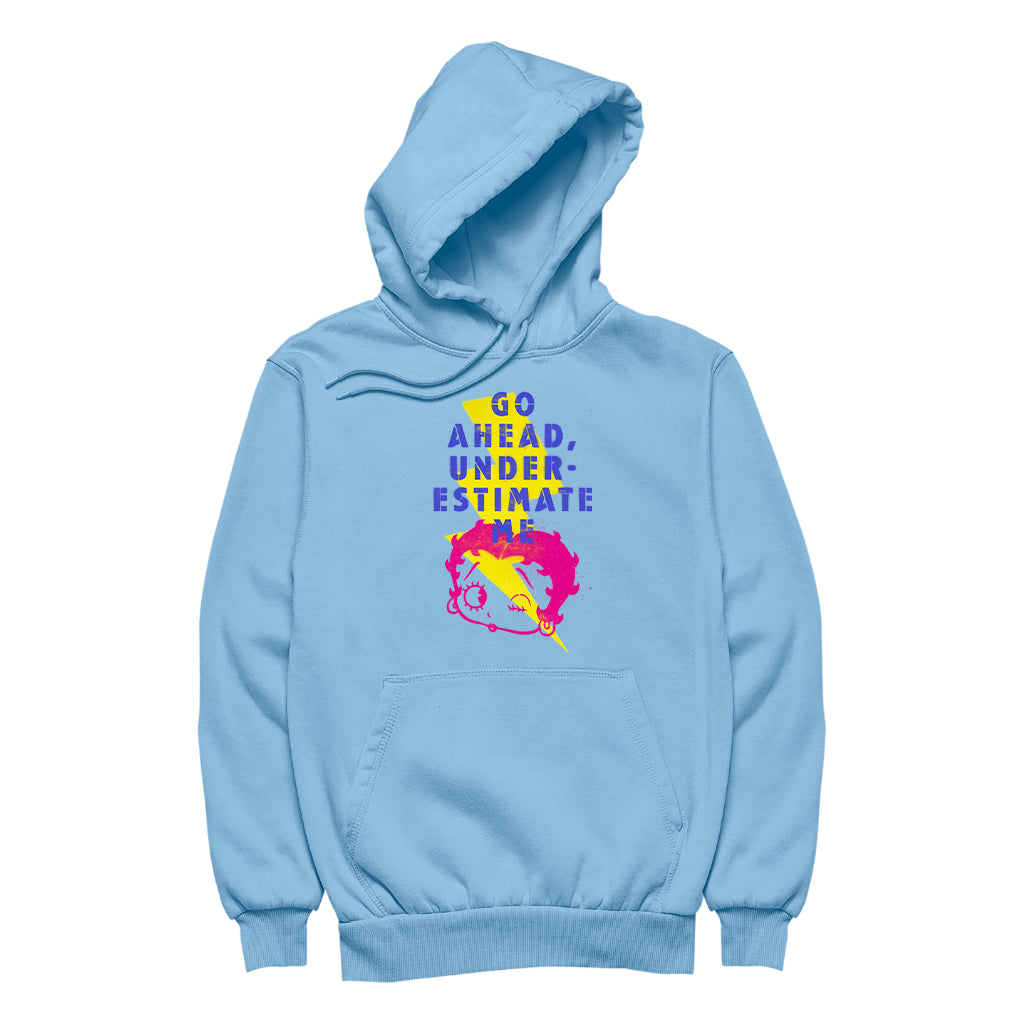 Betty Boop Go Ahead, Underestimate Me Lightning Bolt Art Men's Hooded Sweatshirt