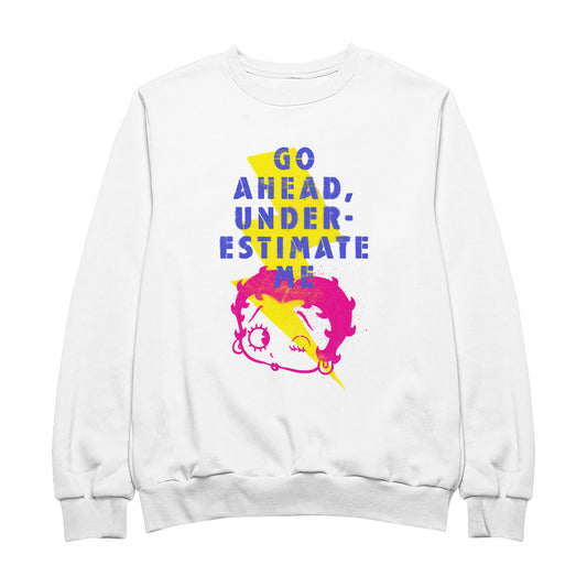 Betty Boop Go Ahead, Underestimate Me Lightning Bolt Art Men's Sweatshirt