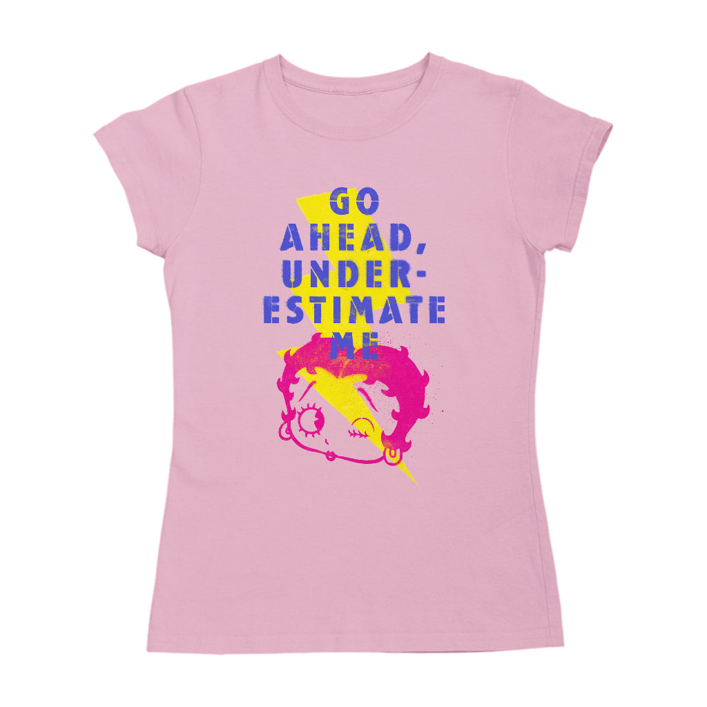 Betty Boop Go Ahead, Underestimate Me Lightning Bolt Art Women's T-Shirt