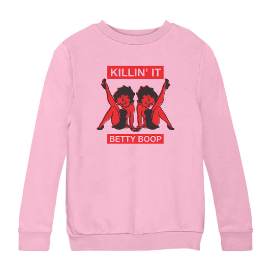 Betty Boop Pin-Up Killin' It Kids Sweatshirt
