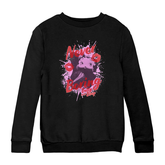 Betty Boop Pin-Up Never Boring XOXO Kids Sweatshirt