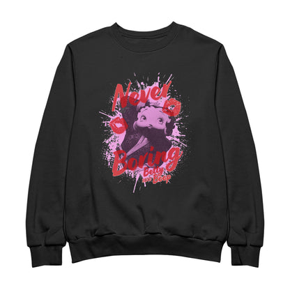 Betty Boop Pin-Up Never Boring XOXO Women's Sweatshirt